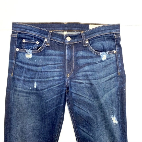 Rag and Bone Skinny Ripped Knees Distressed Jeans in Couleur W1502K520 - Picture 4 of 8